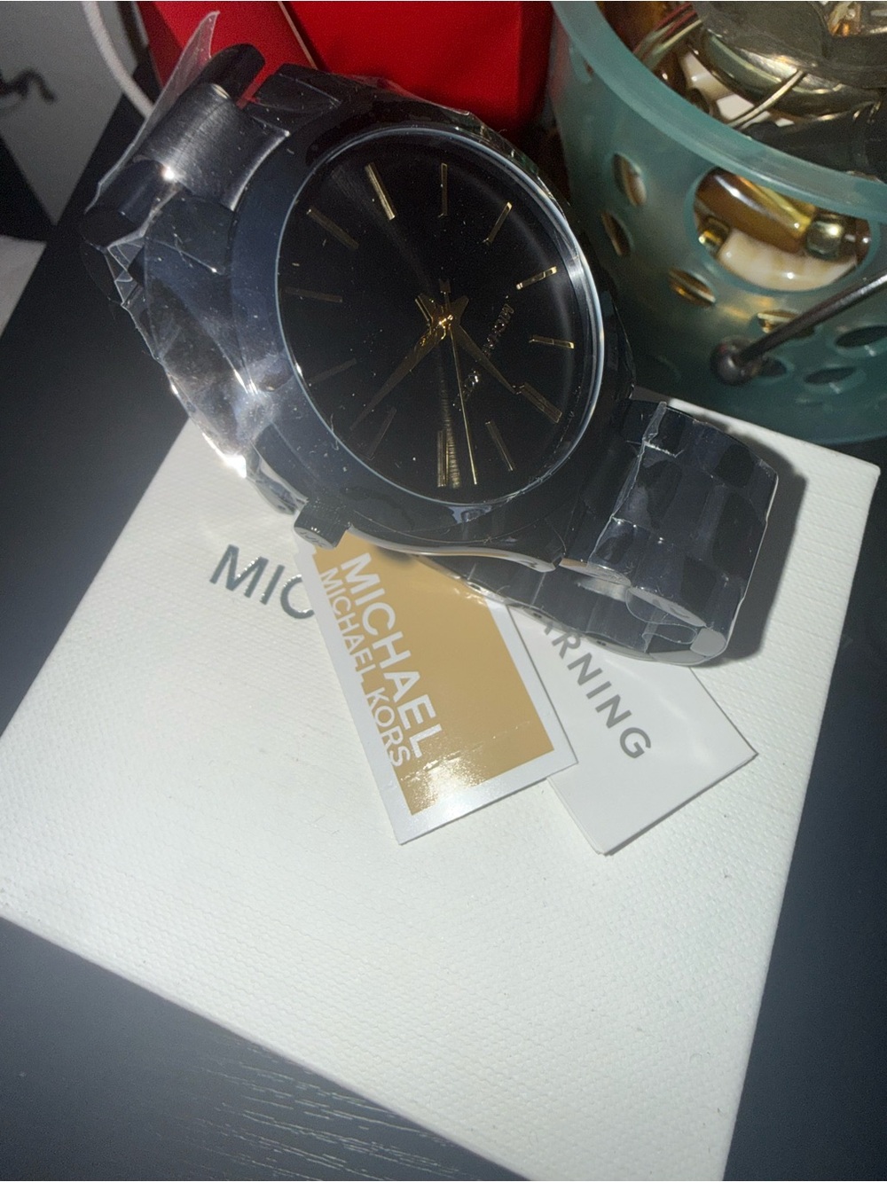 Michael Kors Black Watch with Gold Accents